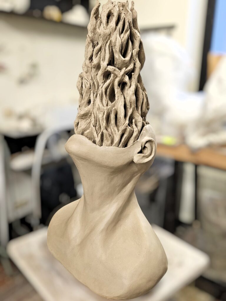 sculpture artiste belge laetitia nemery, surréalisme portrait bruxelles